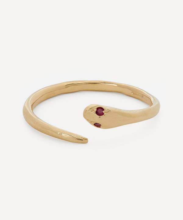 Seb Brown - 14ct Gold Ruby Serpent Ring image number 0