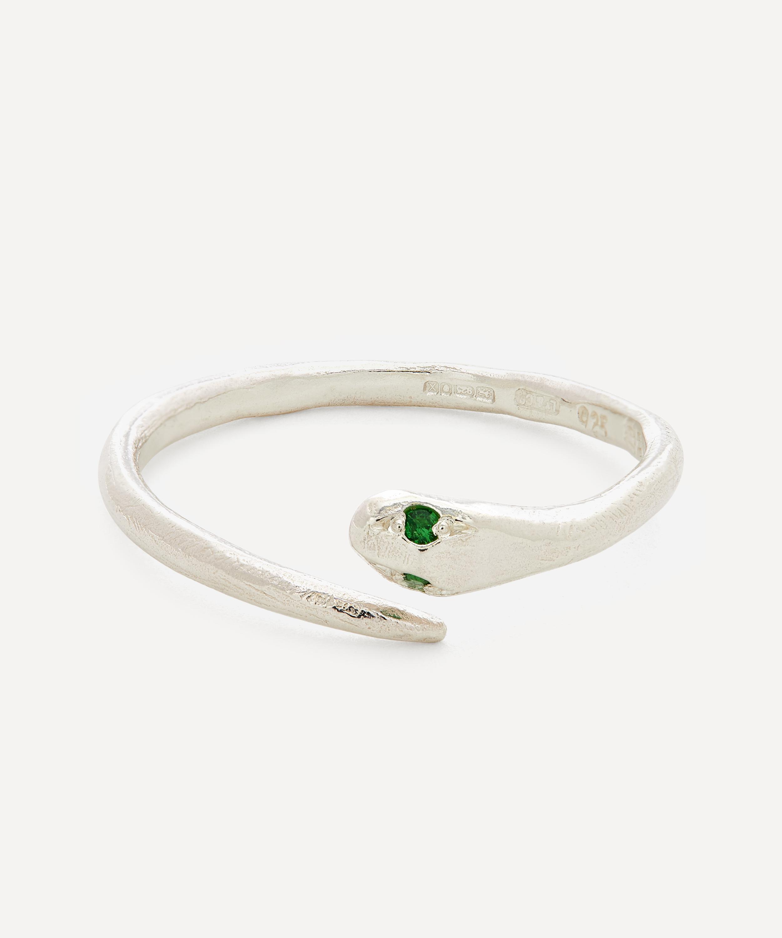 Seb Brown - Silver Tsavorite Garnet Serpent Ring