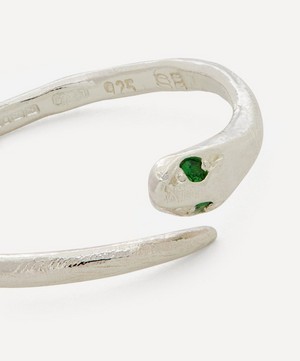 Seb Brown - Silver Tsavorite Garnet Serpent Ring image number 3