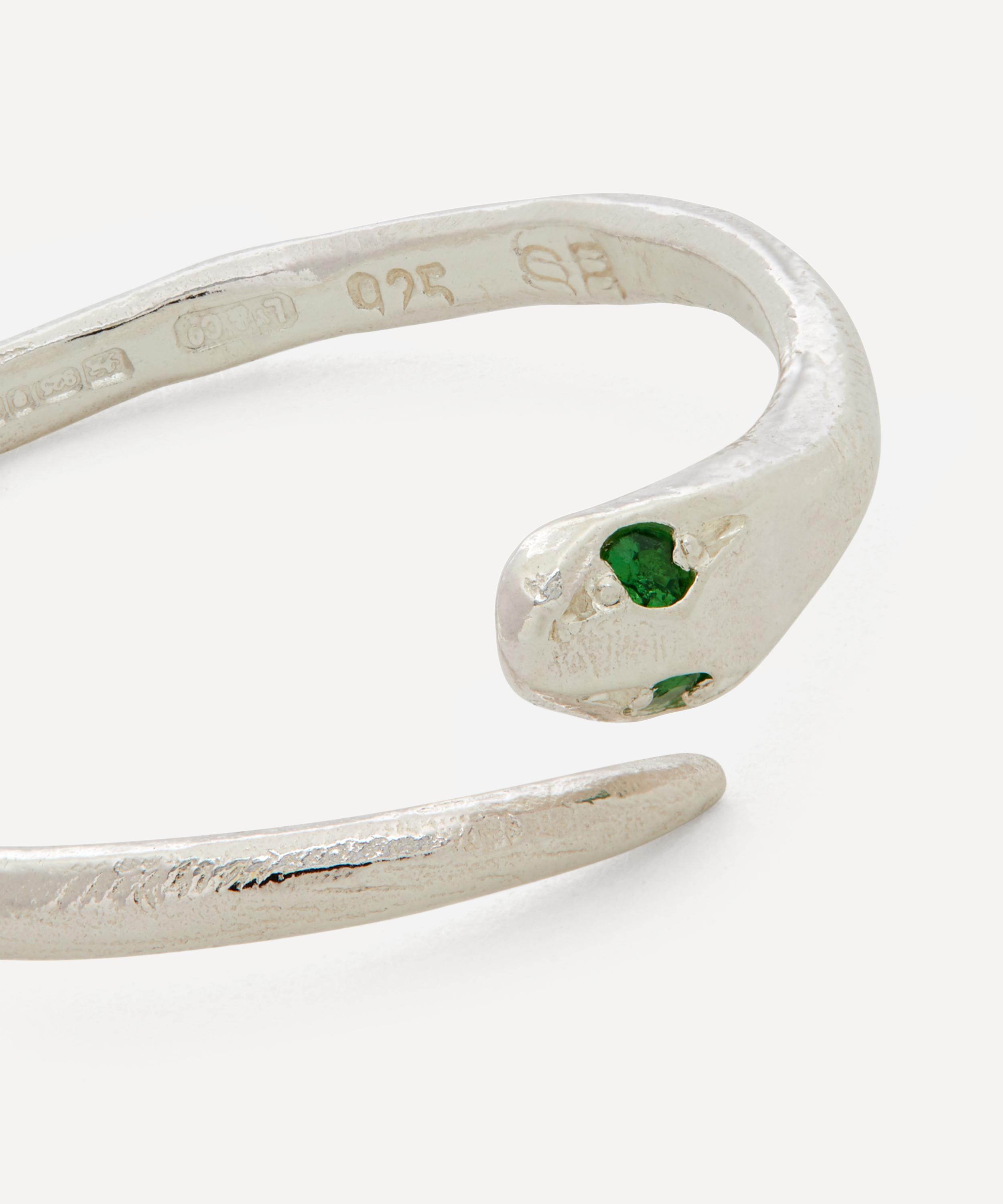 Seb Brown - Silver Tsavorite Garnet Serpent Ring image number 3