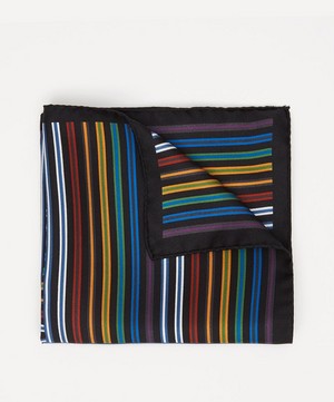 Paul Smith - Quad Stripe Silk Pocket Square image number 0