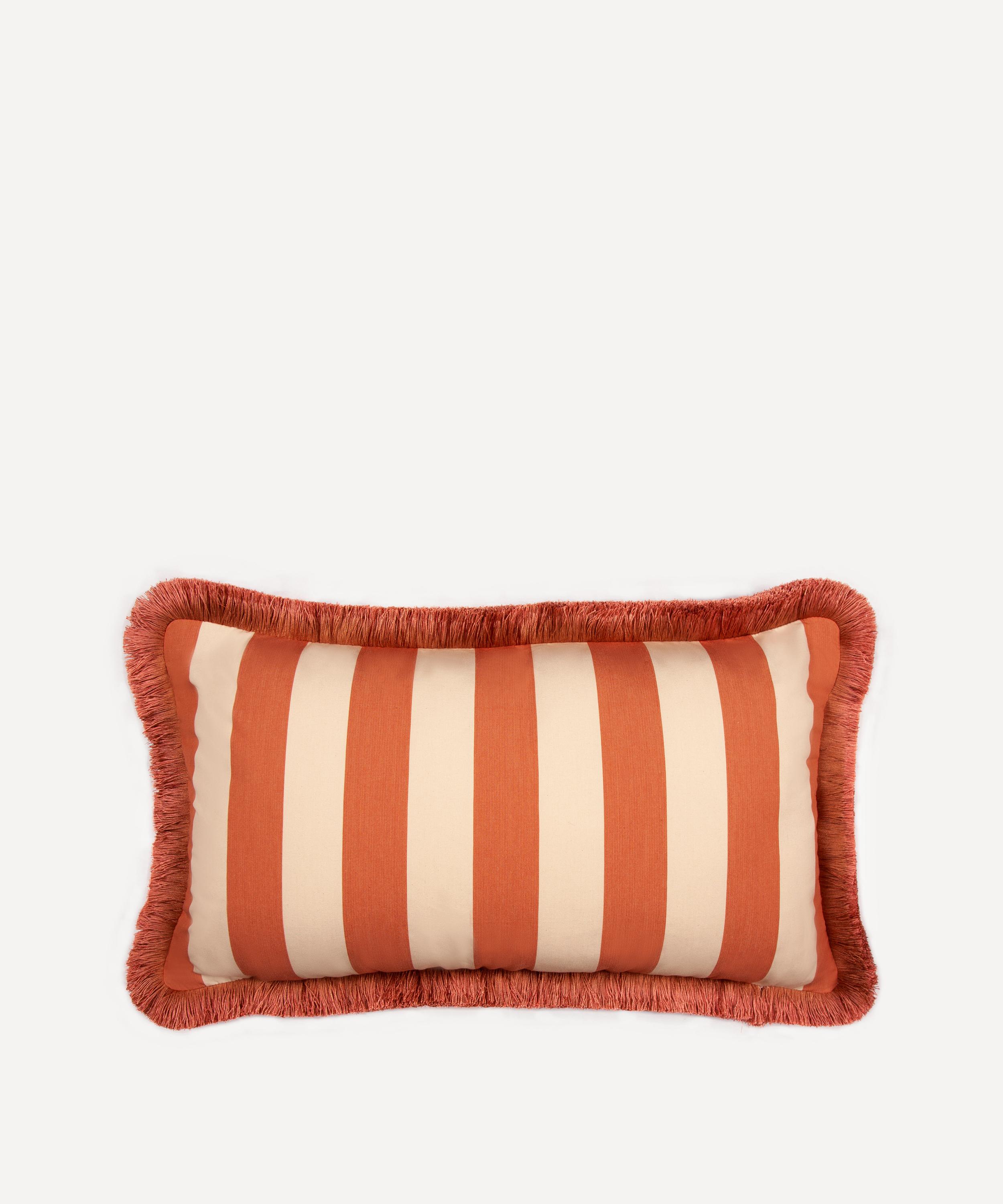 Ceraudo - Sonia Stripe Ginger Oblong Cushion image number 0