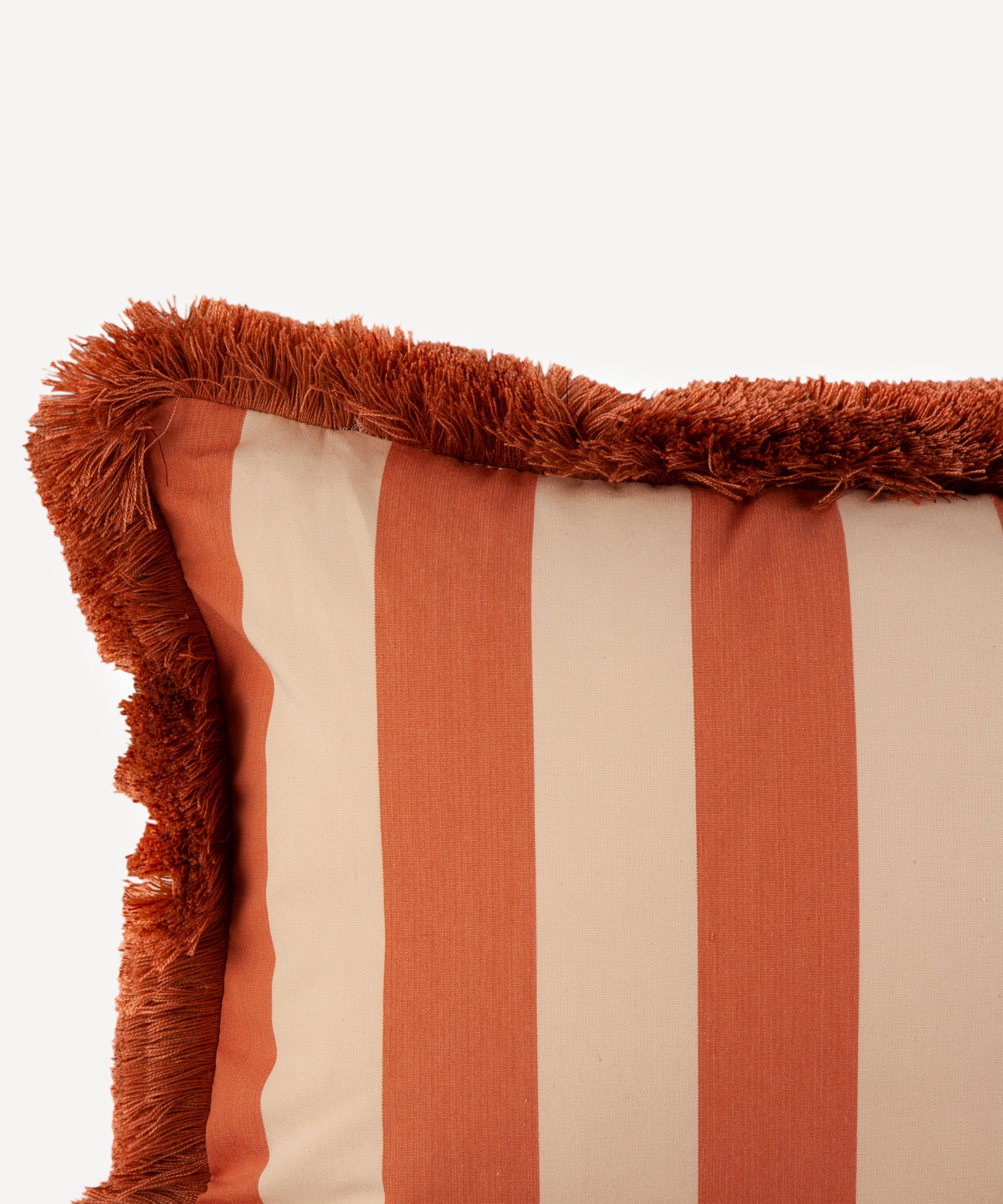 Ceraudo - Sonia Stripe Ginger Oblong Cushion image number 1