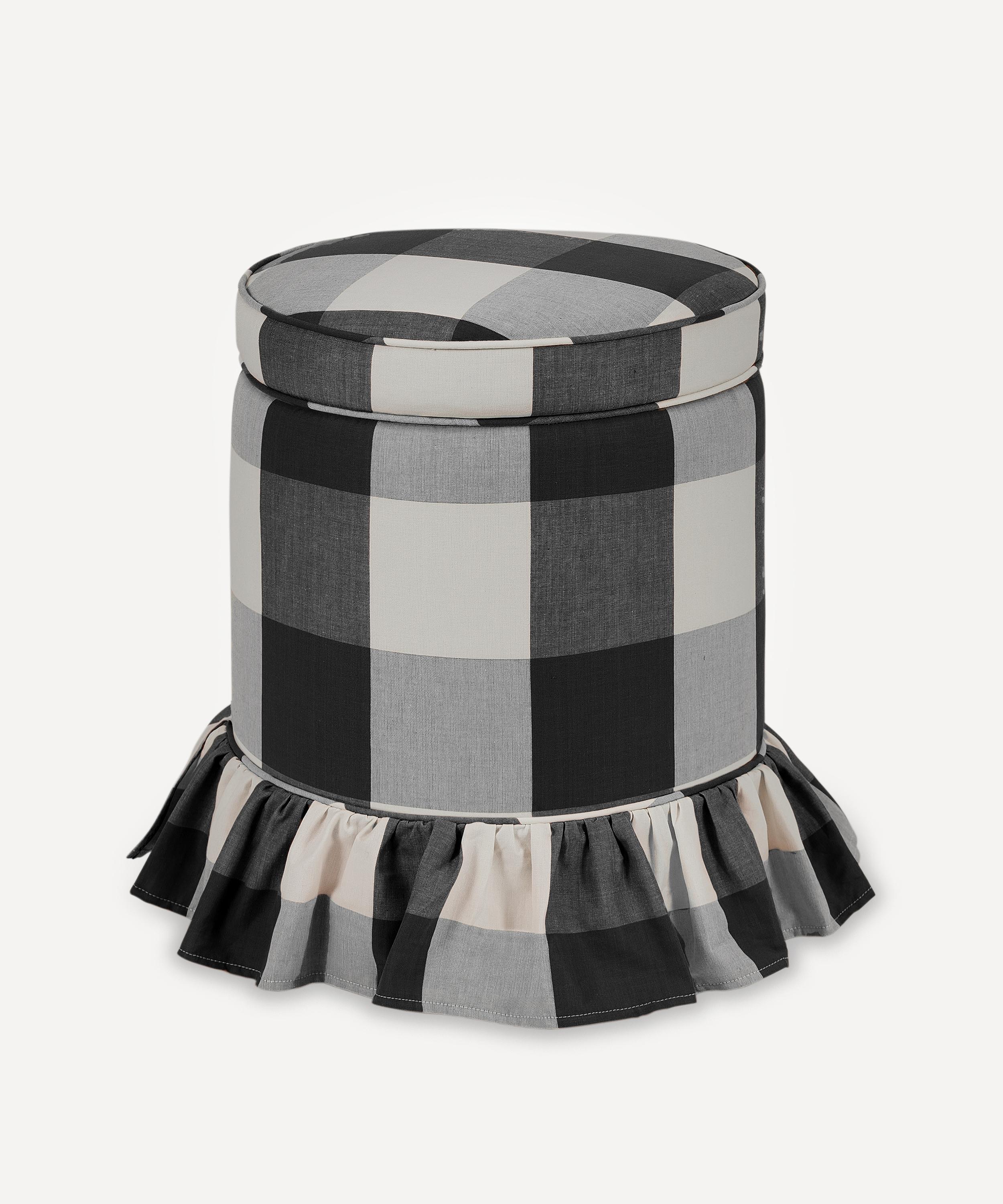 Ceraudo - Aurora Cosmos Check Pepper Footstool image number 0