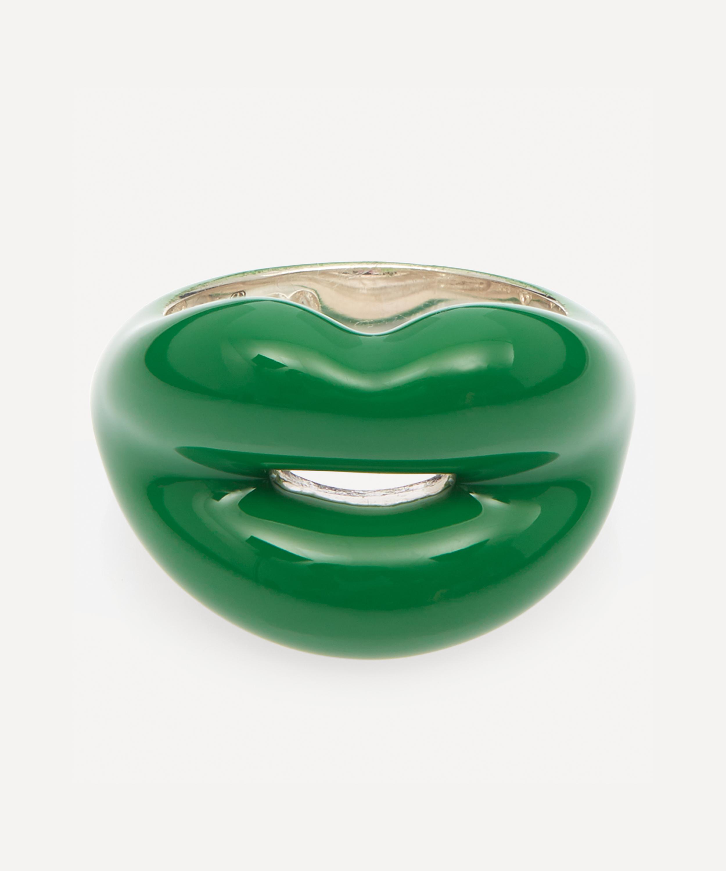 Solange Azagury-Partridge - Green Hotlips Ring image number 