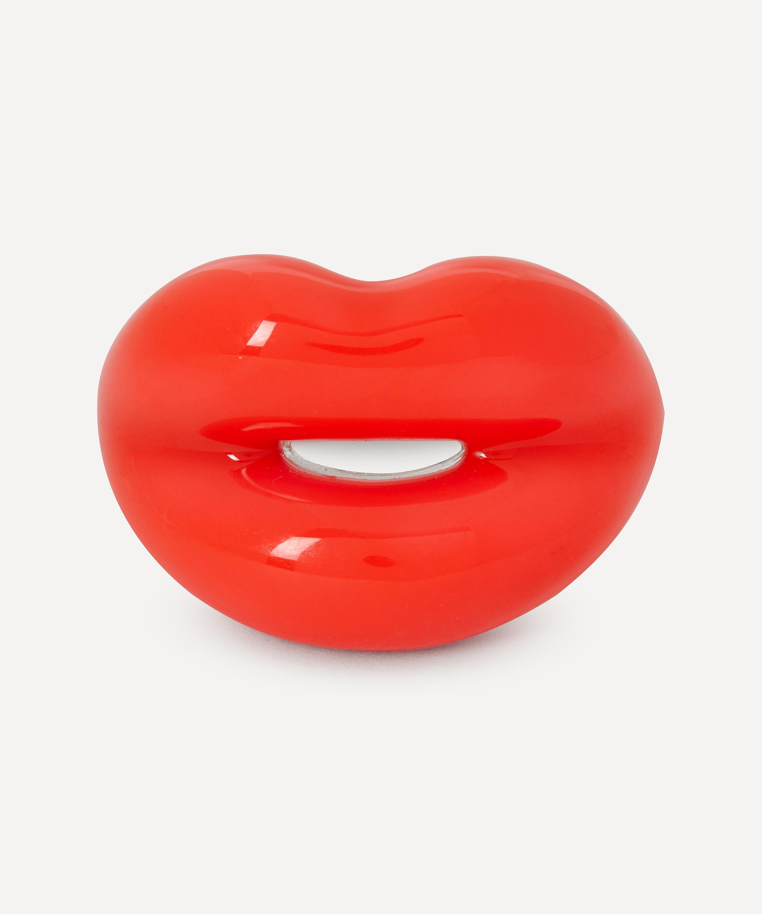 Solange Azagury-Partridge - Neon Coral Hotlips Ring image number 0