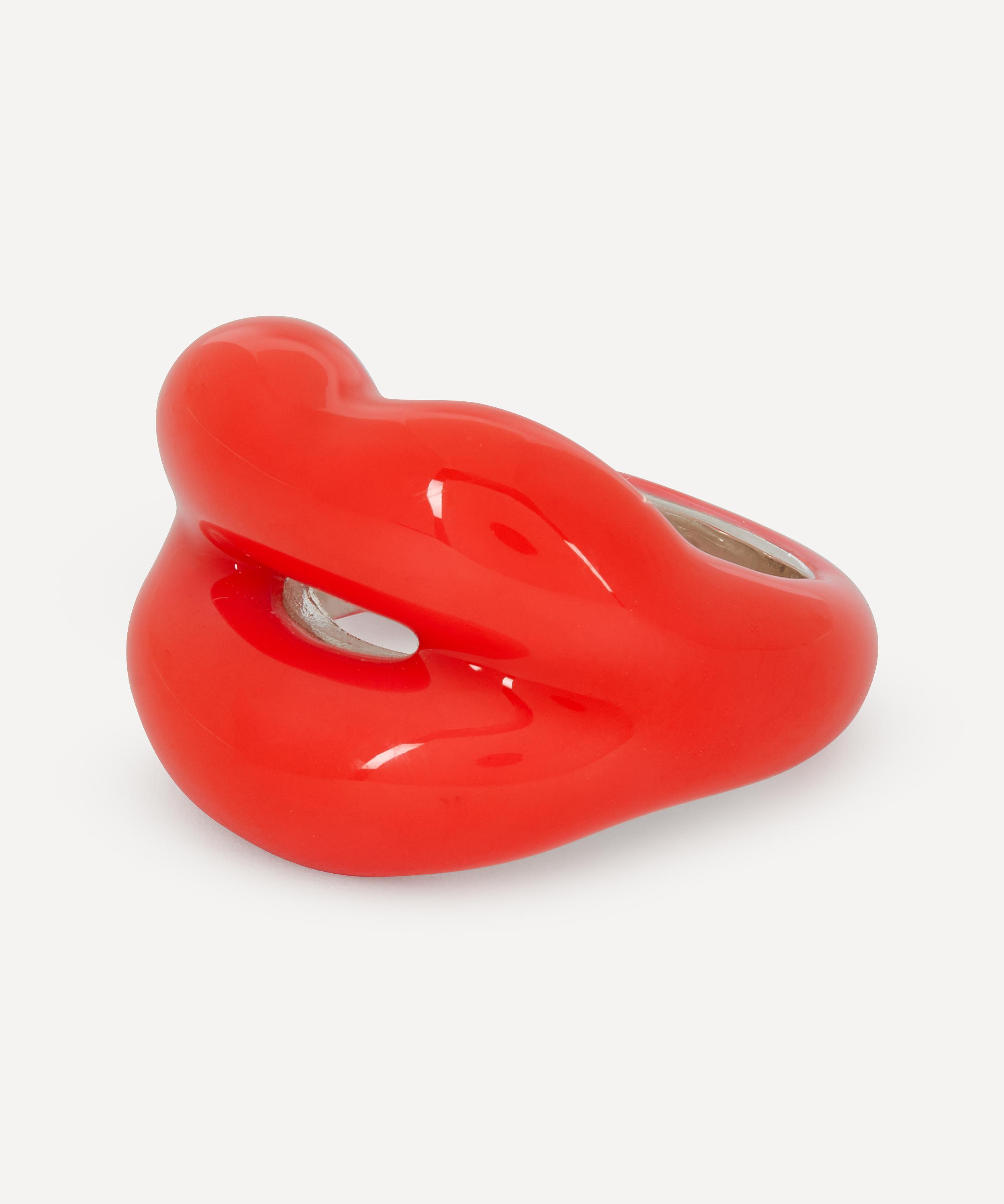Solange Azagury-Partridge - Neon Coral Hotlips Ring image number 2