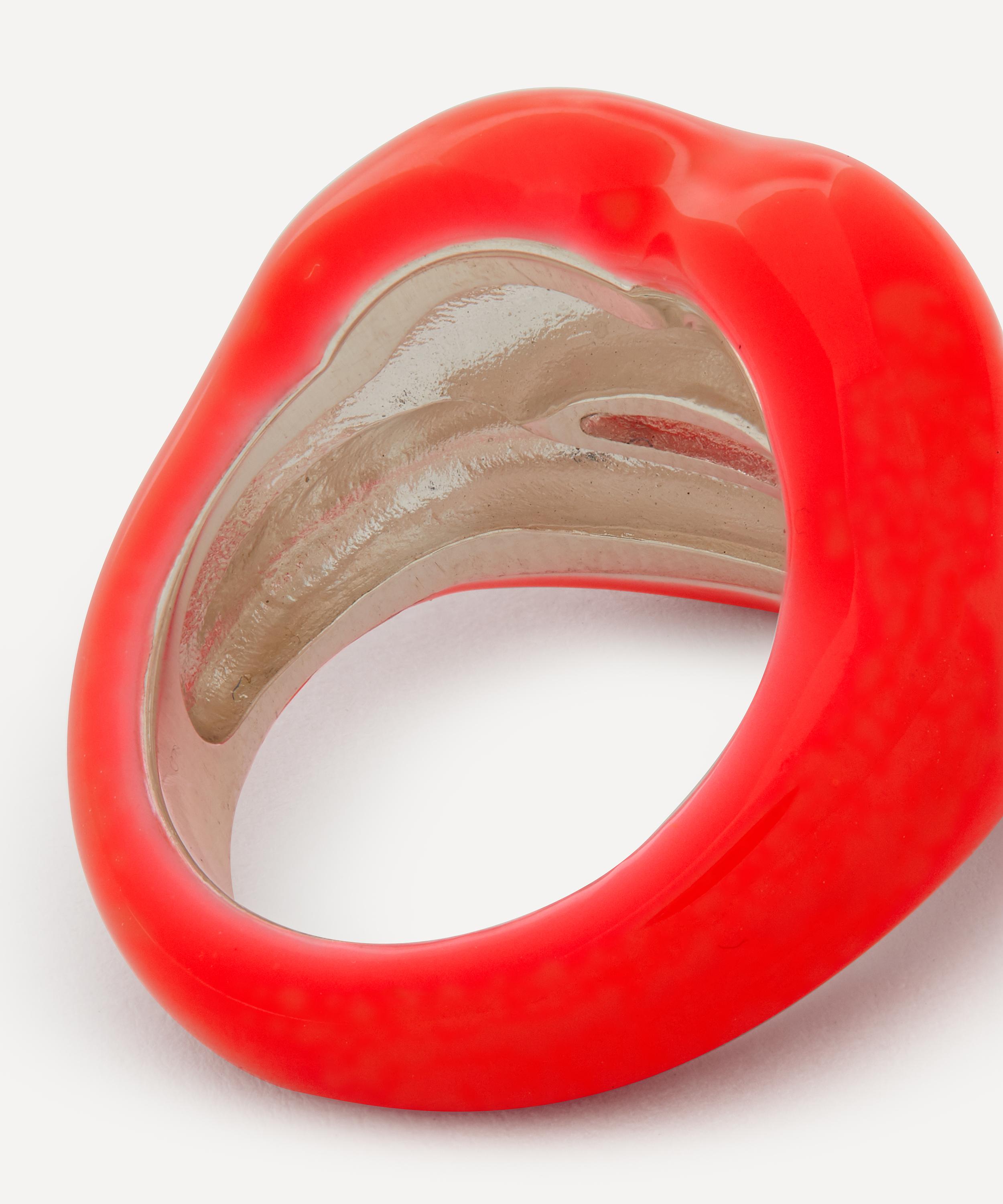 Solange Azagury-Partridge - Neon Coral Hotlips Ring image number 3