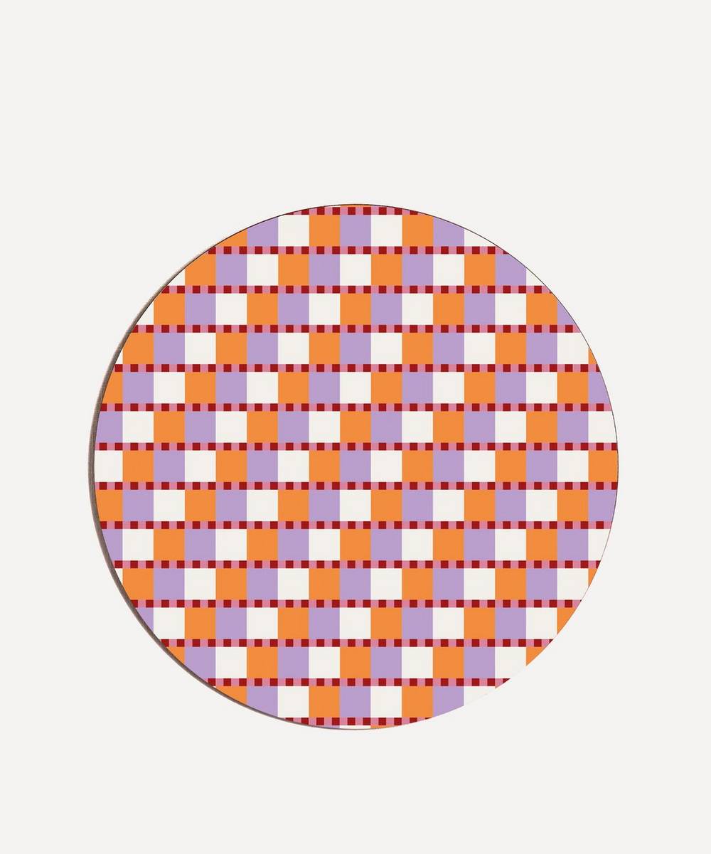 Balu - Checkered Hearts Placemat Orange