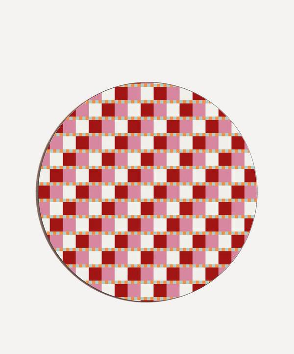 Balu - Checkered Hearts Placemat Red image number 0
