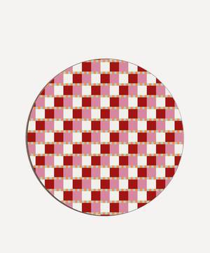 Checkered Hearts Placemat Red
