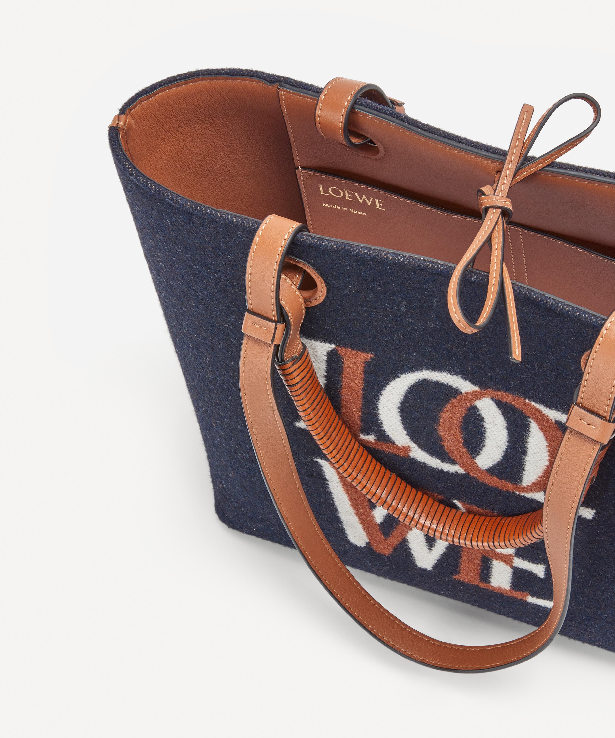 Loewe - Small Love Anagram Wool and Leather Tote Bag image number 