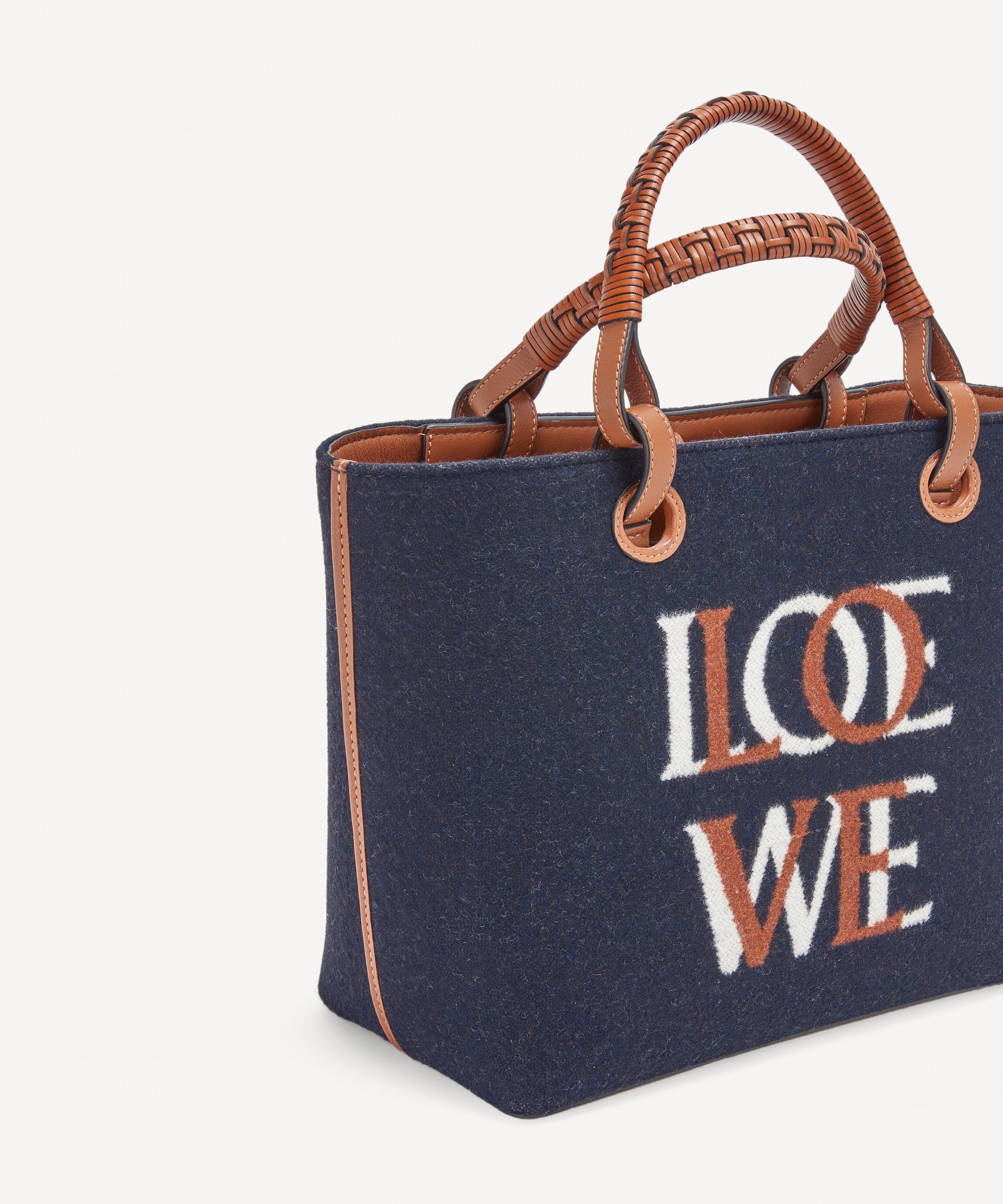 Loewe - Small Love Anagram Wool and Leather Tote Bag image number 