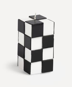 Black Check Small Candle