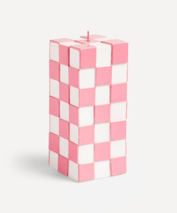 Klevering - Pink Check Large Candle image number 0