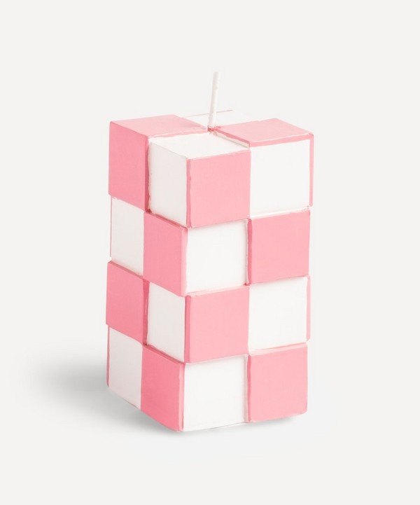 Klevering - Pink Check Small Candle image number null
