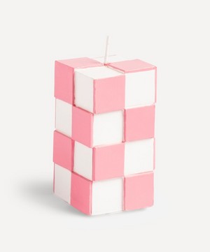 Klevering - Pink Check Small Candle image number 0