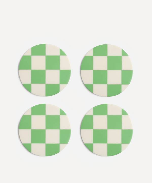 Klevering - Set of Four Mint-Check Coasters image number 0