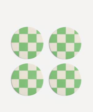 Set of Four Mint-Check Coasters