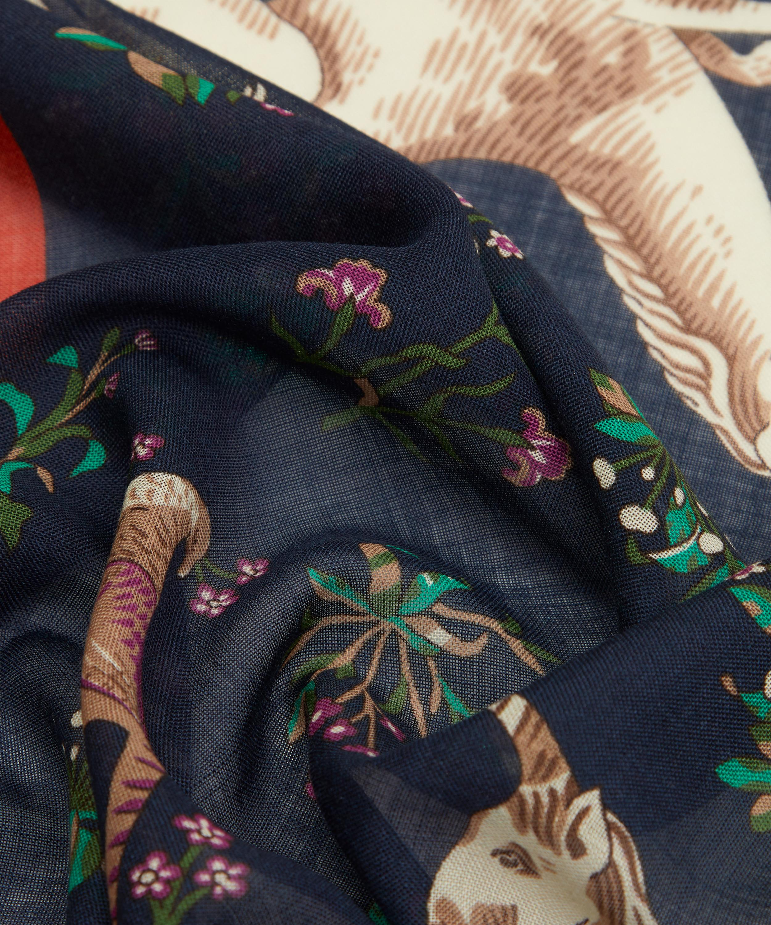 Drakes - Unicorn Print Wool-Silk Square Bandana image number 3
