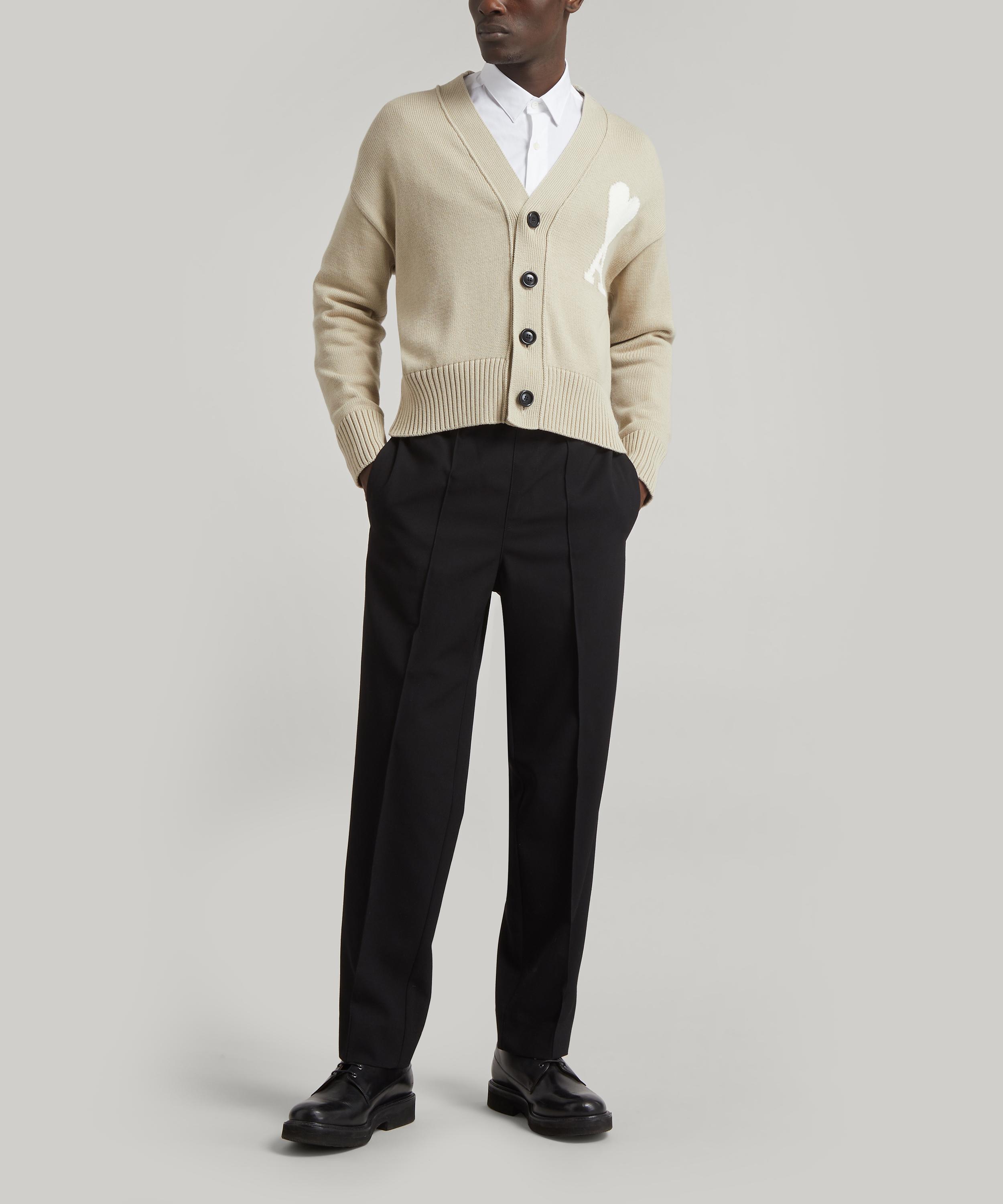 Ami Grey Slim Fit Wool Trousers, $225, oki-ni