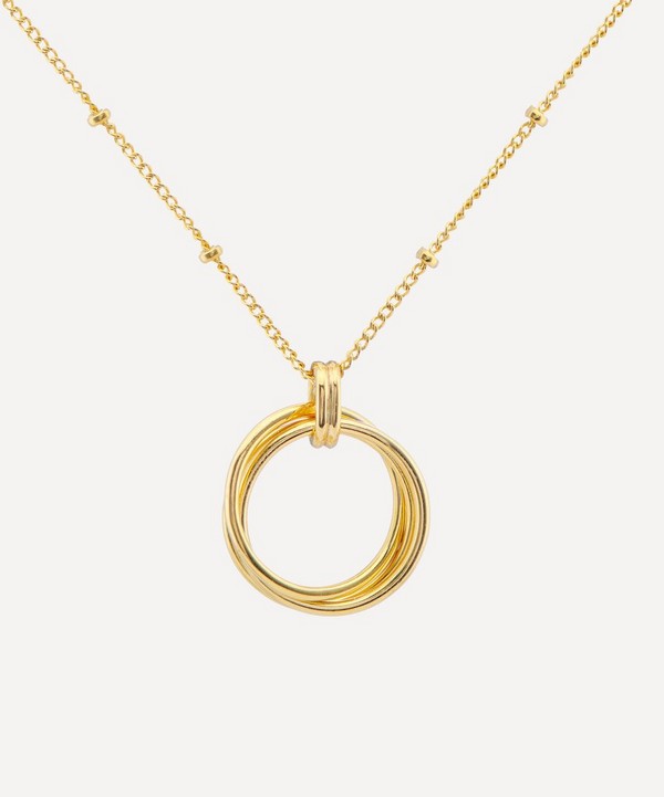 Auree - 18ct Gold Plated Vermeil Silver Cordoba Triple Ring Pendant Necklace image number null