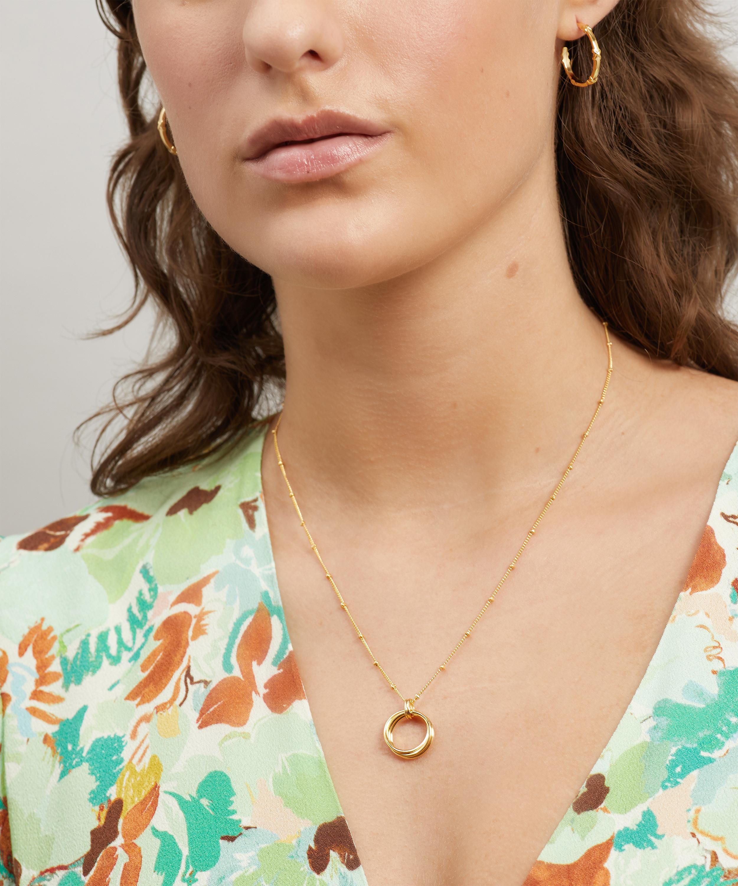 Auree - 18ct Gold Plated Vermeil Silver Cordoba Triple Ring Pendant Necklace image number 1