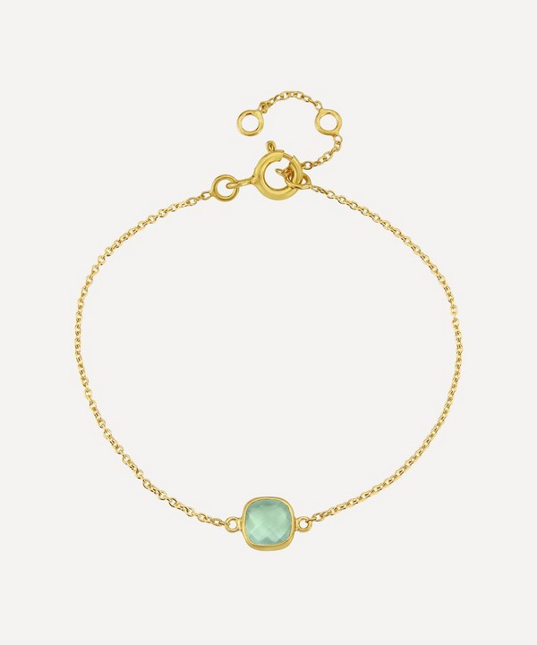 Auree - 18ct Gold Plated Vermeil Silver Brooklyn Aqua Chalcedony Bracelet image number null