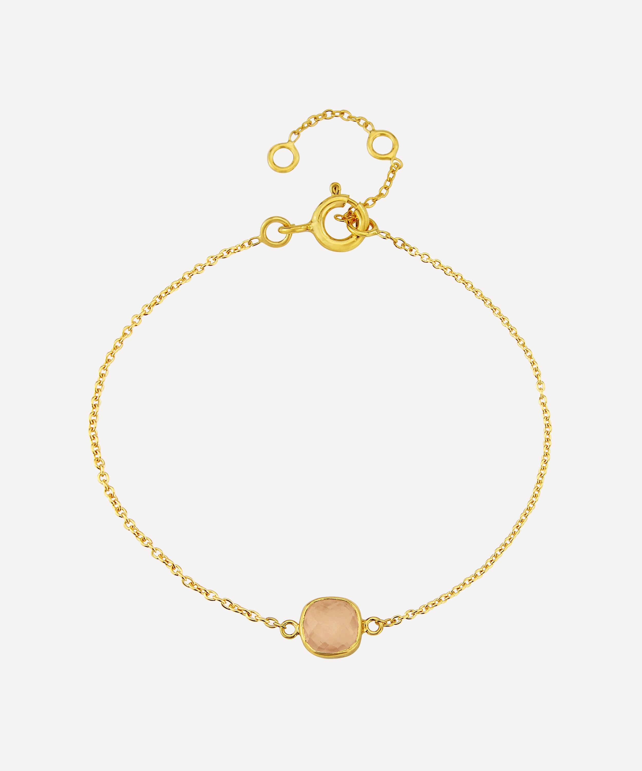 Auree - 18ct Gold Plated Vermeil Silver Brooklyn Rose Quartz Bracelet image number 0