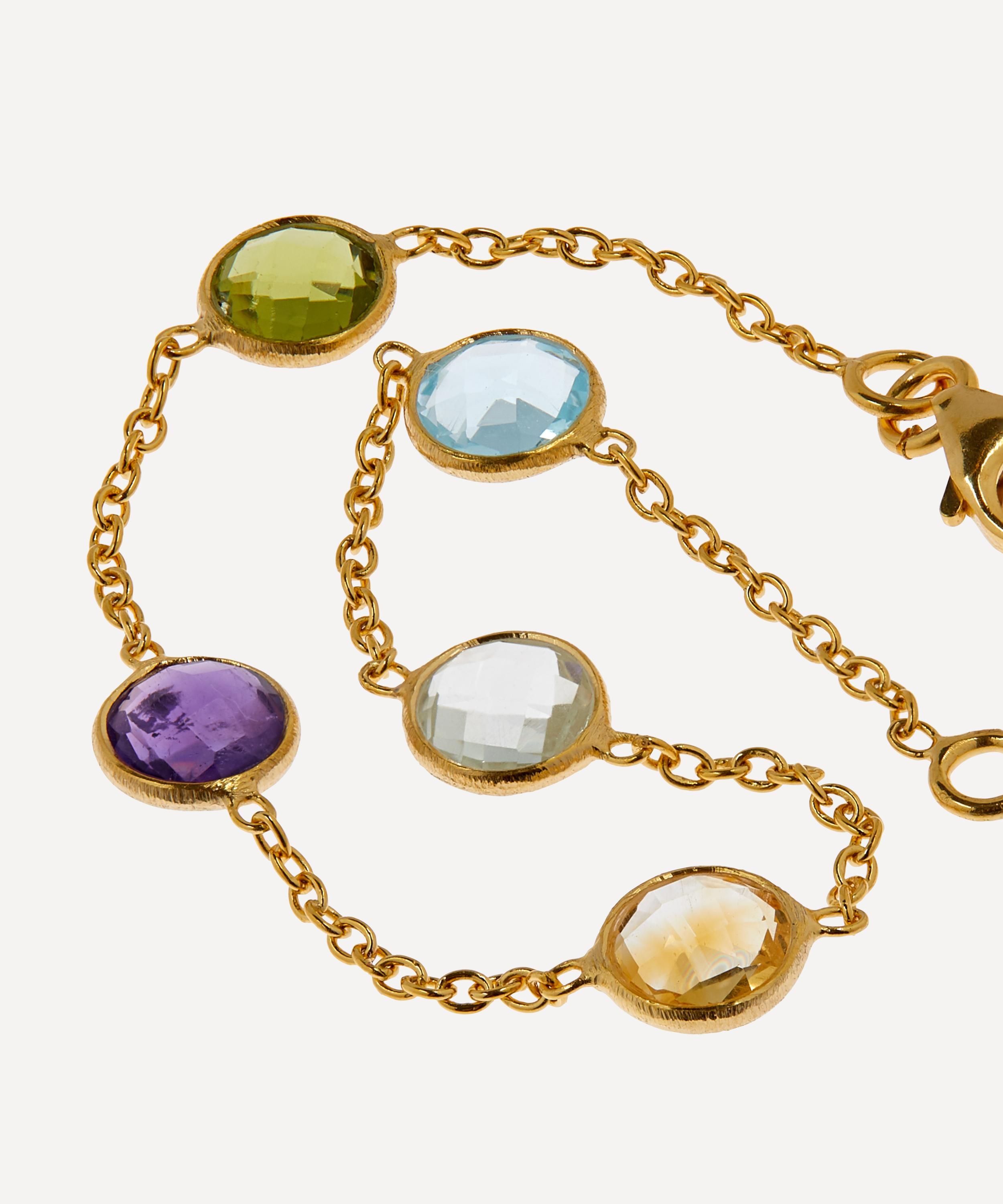 Auree - 18ct Gold Plated Vermeil Silver Chennai Multi Gemstone Bracelet image number 3