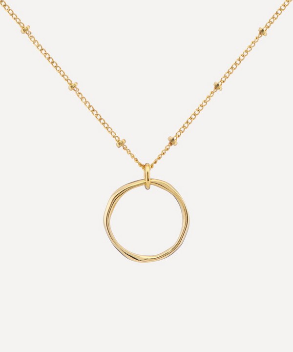 Auree - 18ct Gold Plated Vermeil Silver Ronda Round Pendant Necklace image number null