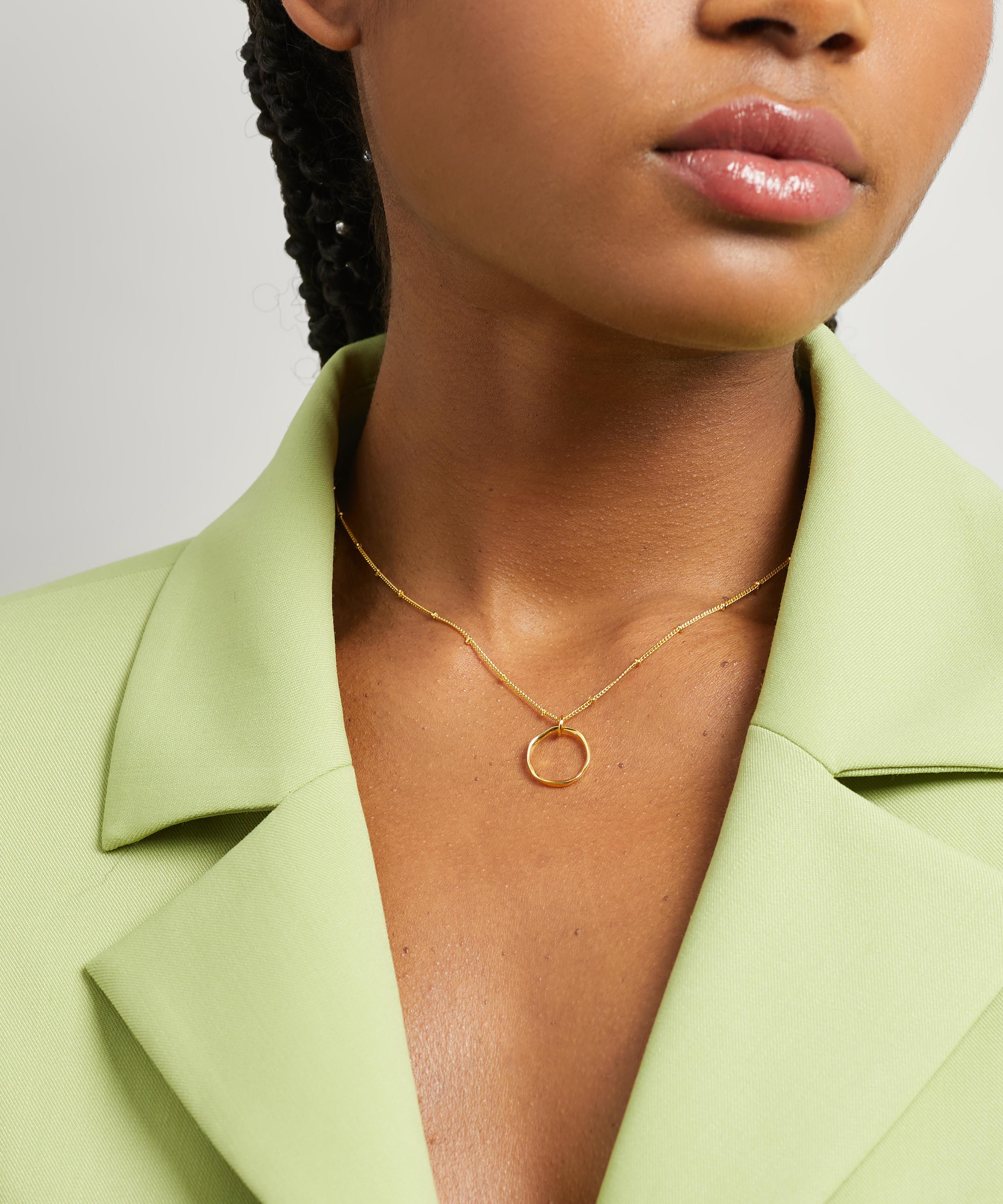 Auree - 18ct Gold Plated Vermeil Silver Ronda Round Pendant Necklace image number 1