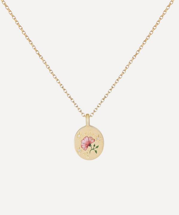 Cece Jewellery - 18ct Gold The Rose and Diamond Pendant Necklace image number 0