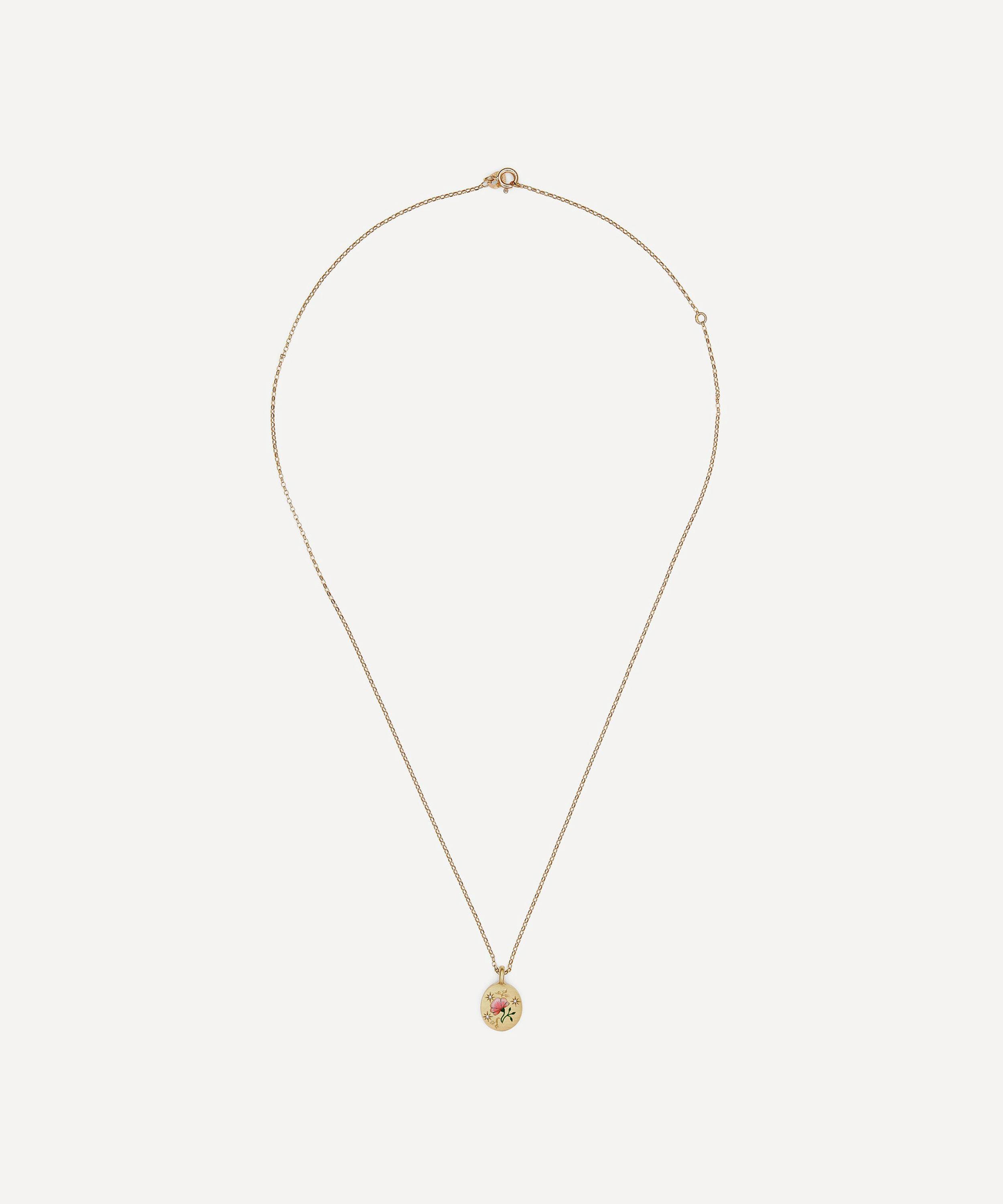 Cece Jewellery - 18ct Gold The Rose and Diamond Pendant Necklace image number 0