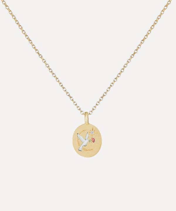 Cece Jewellery - 18ct Gold The Dove and Rose Diamond Pendant Necklace