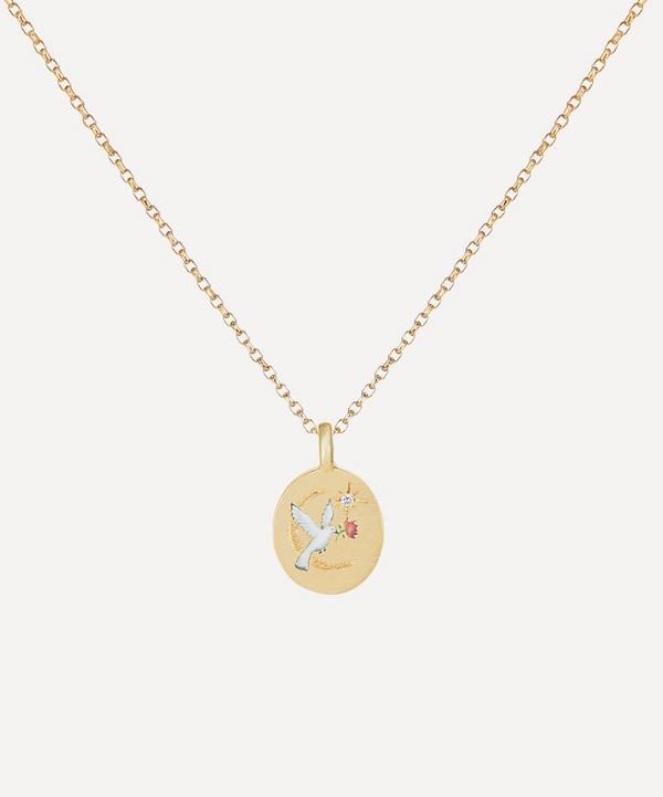 Cece Jewellery - 18ct Gold The Dove and Rose Diamond Pendant Necklace image number null