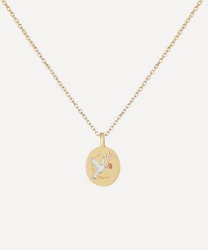 18ct Gold The Dove and Rose Diamond Pendant Necklace