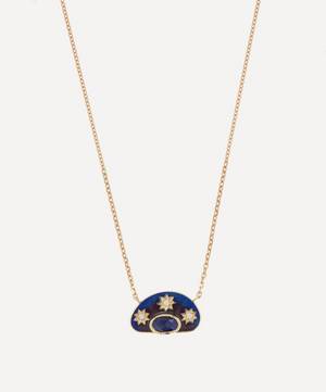 18ct Gold Stargaze Sapphire and Diamond Enamel Pendant Necklace