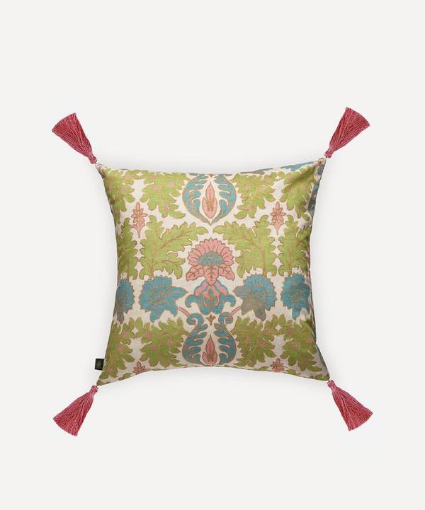 House of Hackney - Emania Large Cotton-Linen Tassel Cushion image number 0