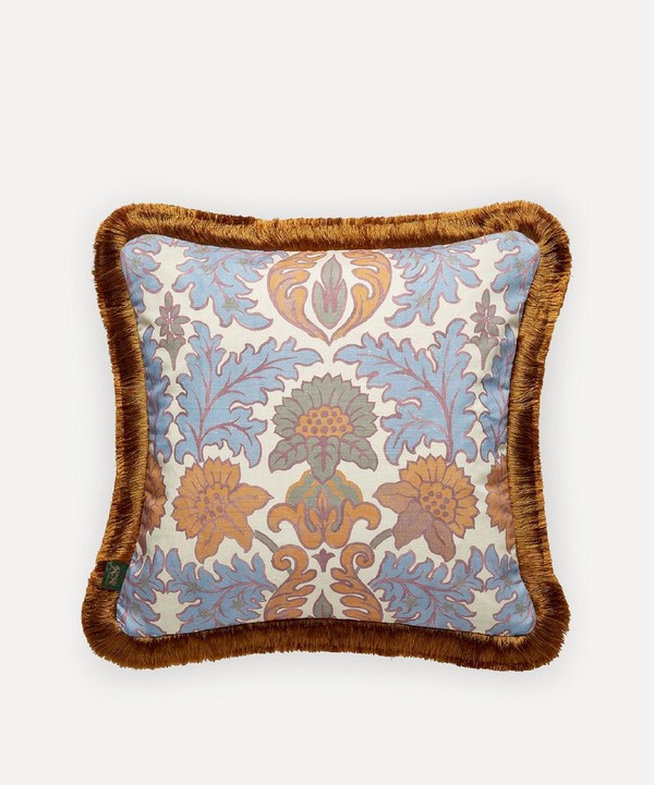 House of Hackney - Emania Medium Cotton-Linen Fringed Cushion image number null