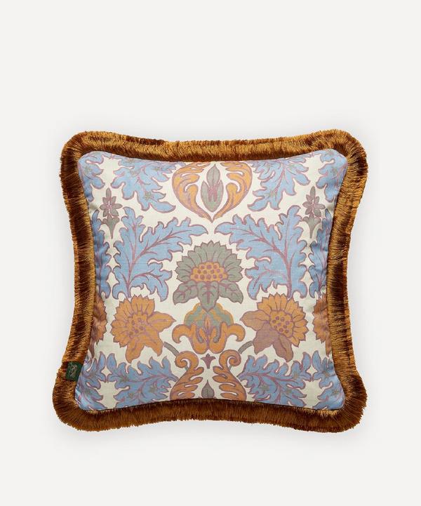 House of Hackney - Emania Medium Cotton-Linen Fringed Cushion image number null