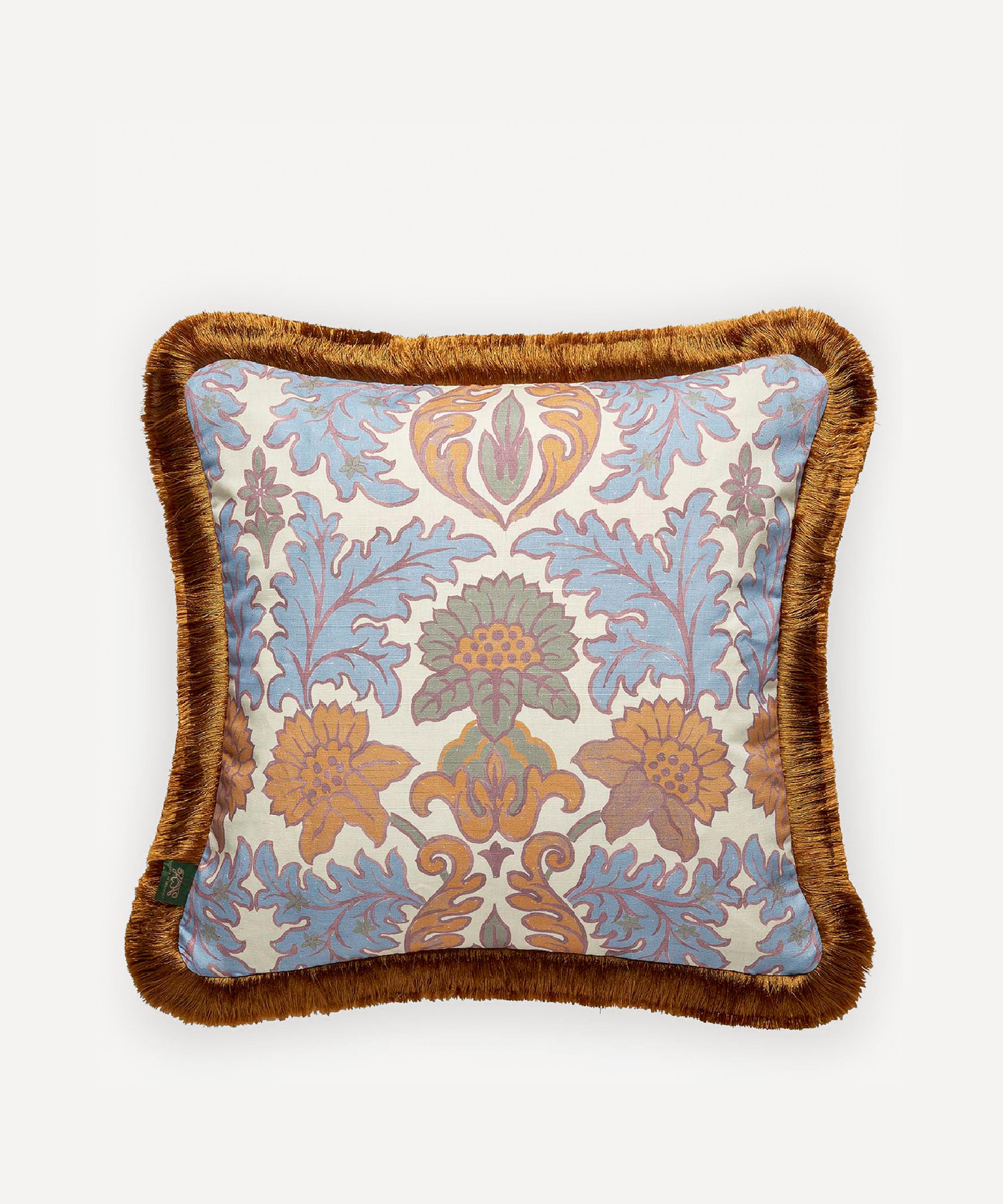 House of Hackney - Emania Medium Cotton-Linen Fringed Cushion image number 0