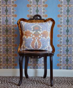 House of Hackney - Emania Medium Cotton-Linen Fringed Cushion image number 1