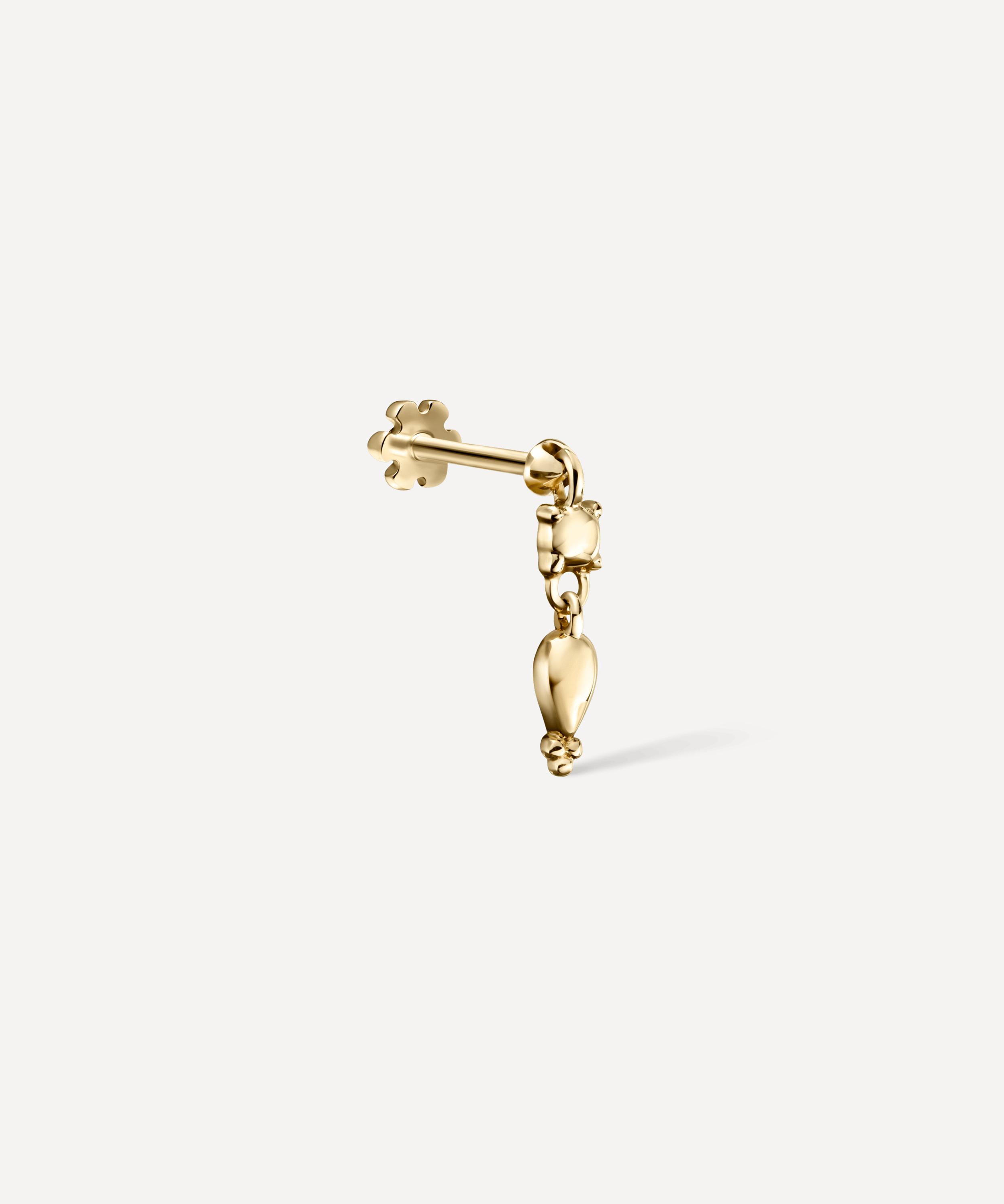 Maria Tash - 14ct Single Tassel Threaded Charm Earring image number 0