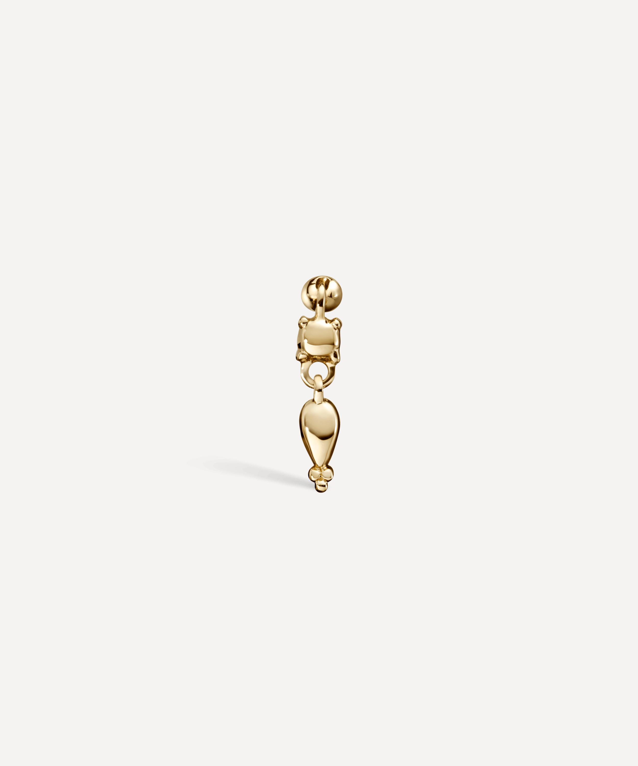 Maria Tash - 14ct Single Tassel Threaded Charm Earring image number 2