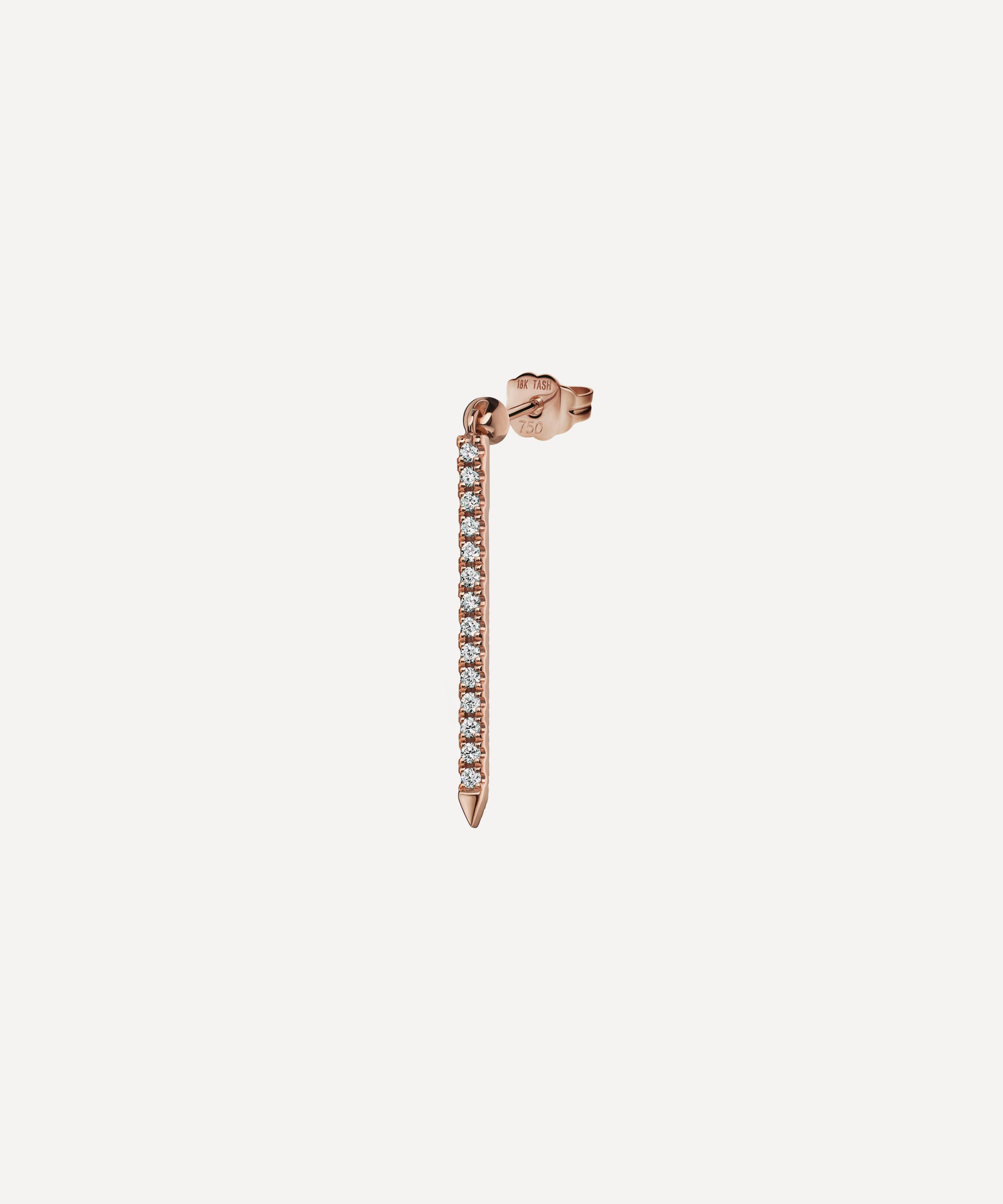 Maria Tash - 18ct 18mm Diamond Eternity Bar Charm Stud Earring image number 0