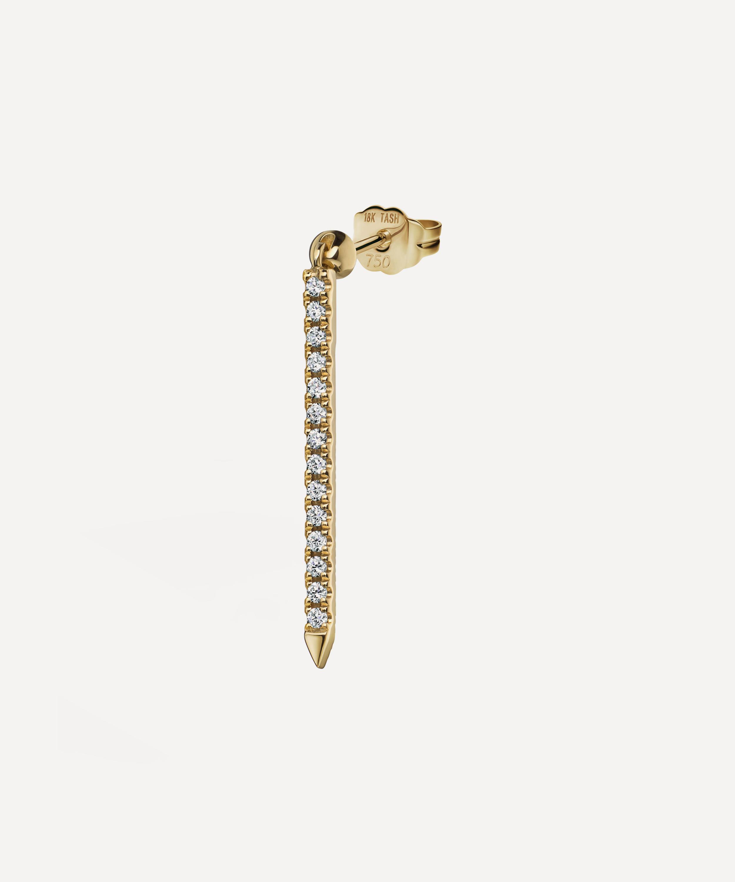 Maria Tash - 18ct 18mm Diamond Eternity Bar Charm Stud Earring image number 0