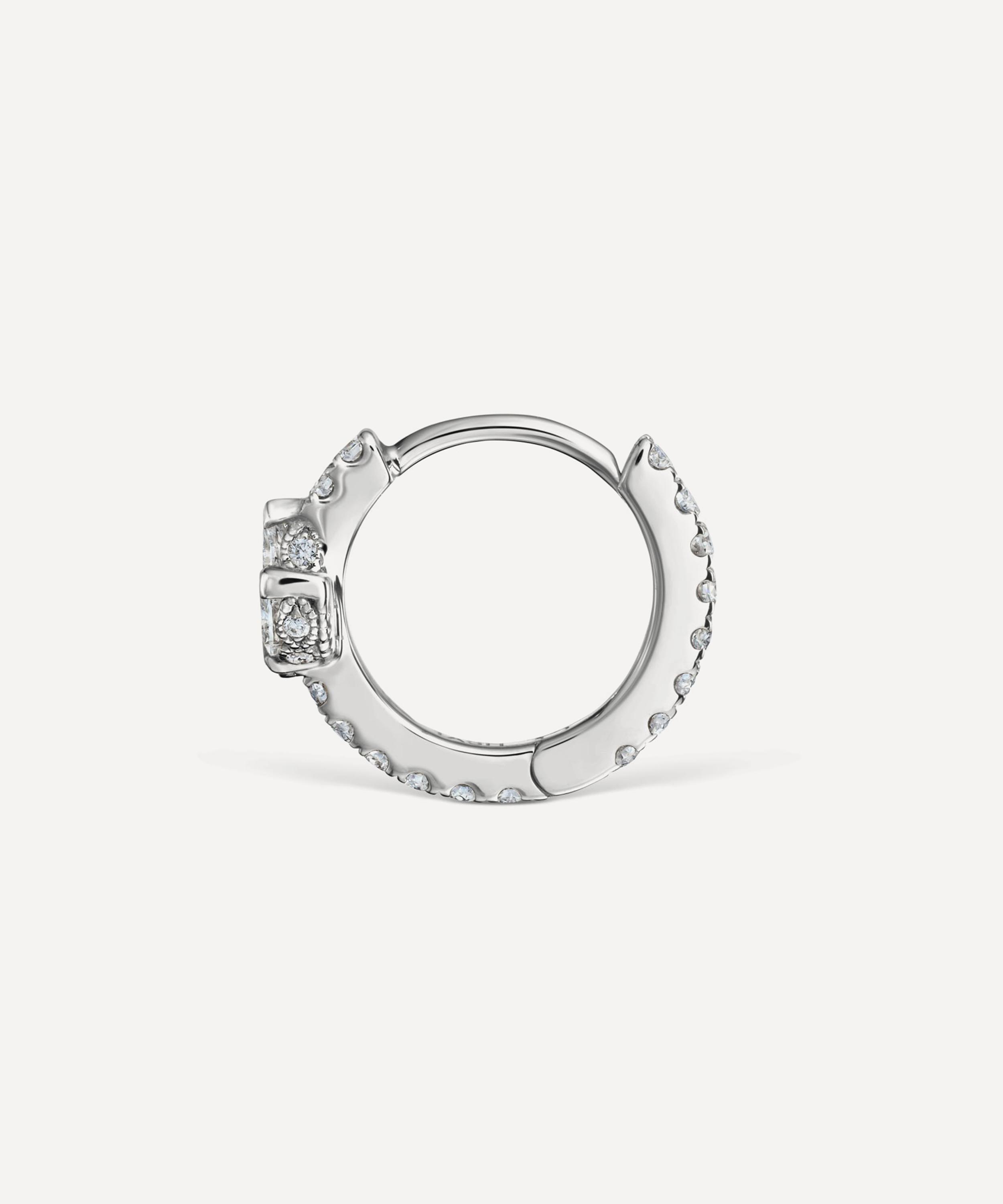 Maria Tash - 18ct 8mm Diamond Lotus Eternity Hoop Earring image number 3