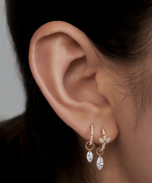 Maria Tash - 18ct 9.5mm Diamond Lotus Eternity Hoop Earring image number 1