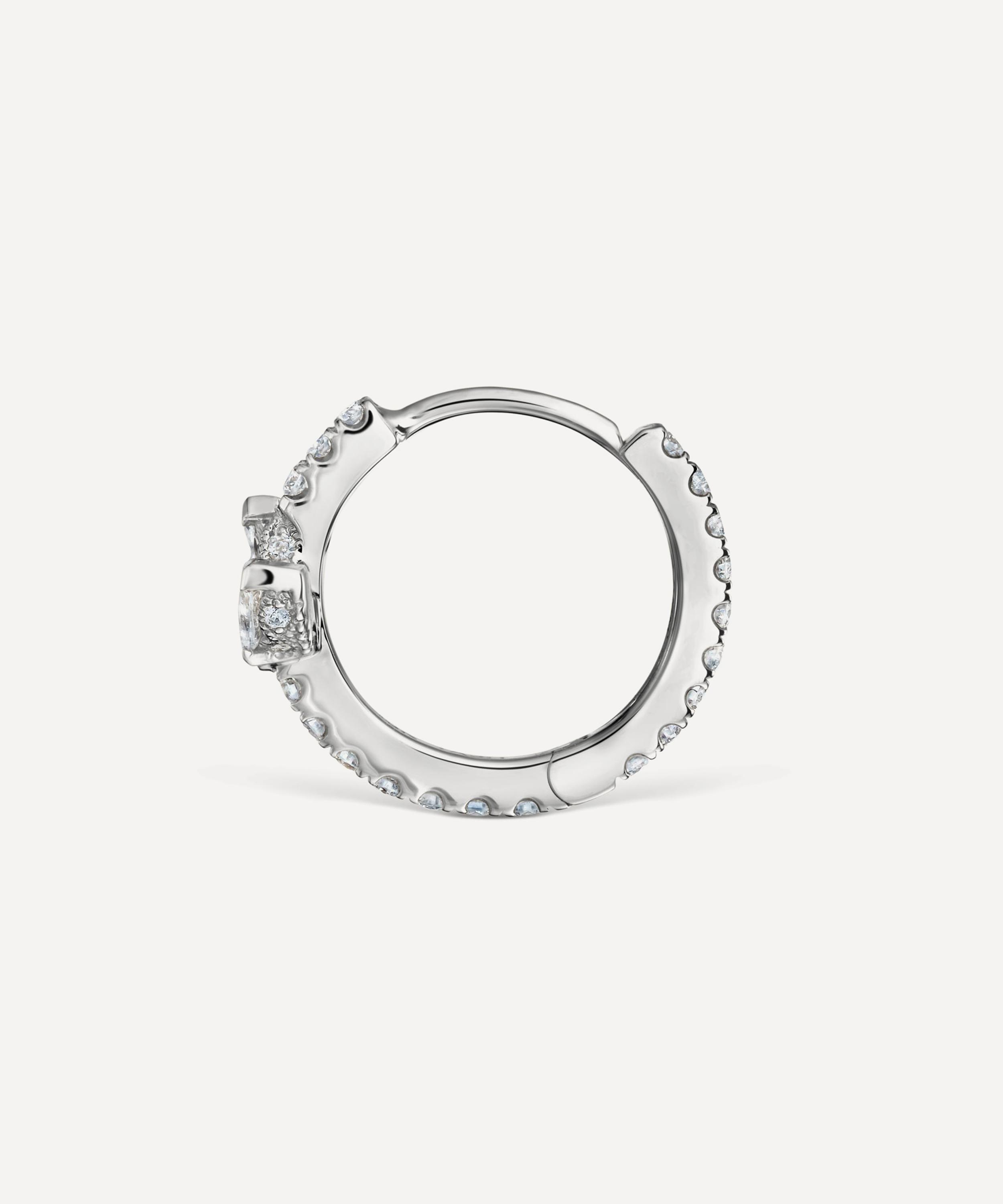 Maria Tash - 18ct 9.5mm Diamond Lotus Eternity Hoop Earring image number 3